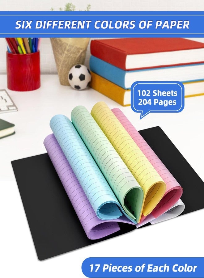 Dynta Colored Paper Spiral Notebook 6 Packs 5x7 Inches Small Journals College Ruled Durable Cover Thick Paper for School or Office, 102 Sheets/204 Pages for Students Women - Image 3
