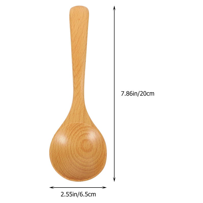 Large Beech Wood Soup Ladle Long Handle 20x6cm Kitchen Serving Spoon - Image 2