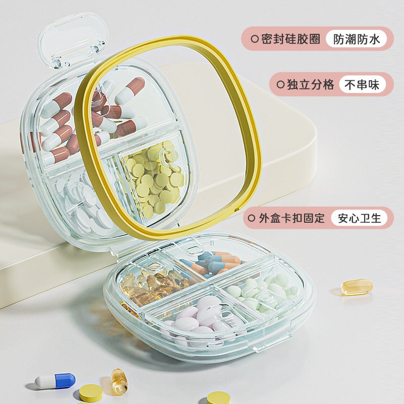 Portable Pill Box Organizer with Divided Compartments, Mini Medicine Dispenser, 7-Day Weekly Pill Reminder - Image 2