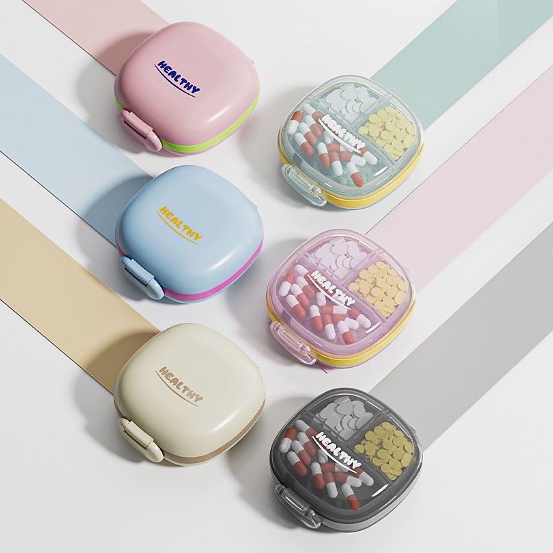 Portable Pill Box Organizer with Divided Compartments, Mini Medicine Dispenser, 7-Day Weekly Pill Reminder - Image 1