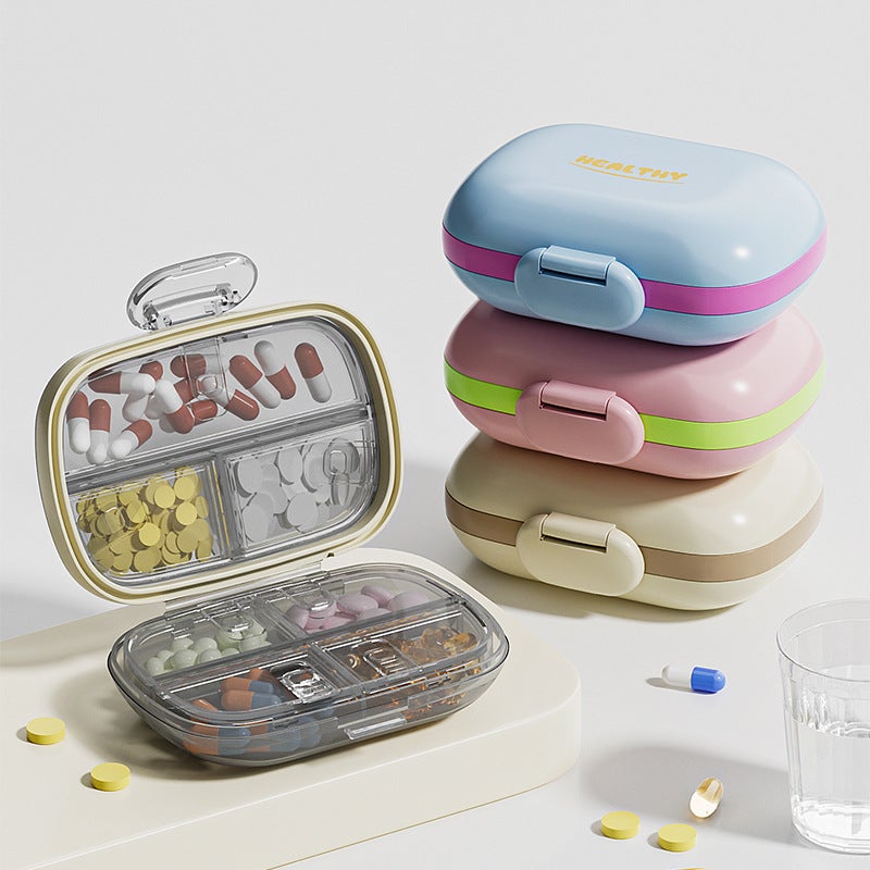 Portable Pill Box Organizer with Divided Compartments, Mini Medicine Dispenser, 7-Day Weekly Pill Reminder - Image 3