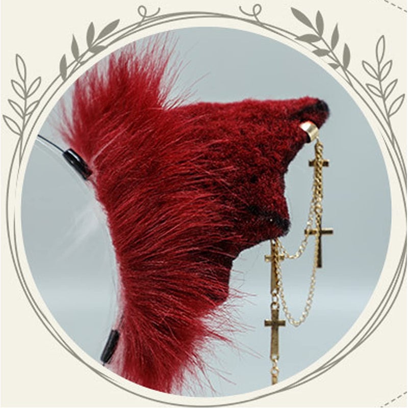 Faylay Bat Ear Women Faux Fur Headband Cosplay Headwear Halloween Accessory (Purple) - Image 5