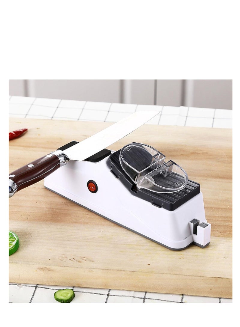 SOLARAE Electric Knife Sharpener, Professional Electric Knife Sharpener Tool for Home, 5 Seconds for Quick Sharpening & Polishing with Protective Cover, ABS Plastic Construction (USB Interface Style) - Image 1
