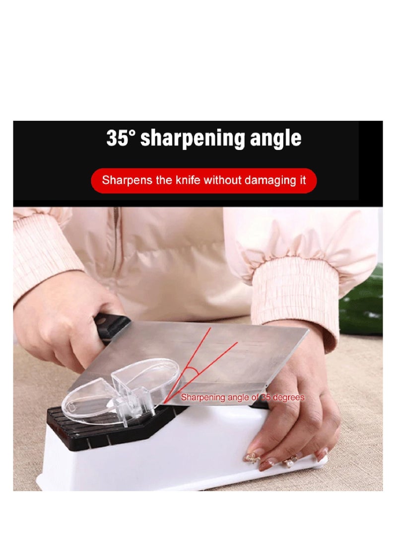 SOLARAE Electric Knife Sharpener, Professional Electric Knife Sharpener Tool for Home, 5 Seconds for Quick Sharpening & Polishing with Protective Cover, ABS Plastic Construction (USB Interface Style) - Image 2