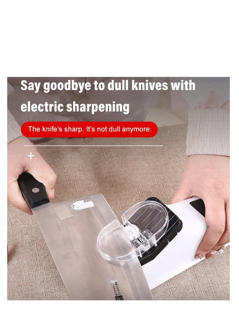 SOLARAE Electric Knife Sharpener, Professional Electric Knife Sharpener Tool for Home, 5 Seconds for Quick Sharpening & Polishing with Protective Cover, ABS Plastic Construction (USB Interface Style) - Image 4