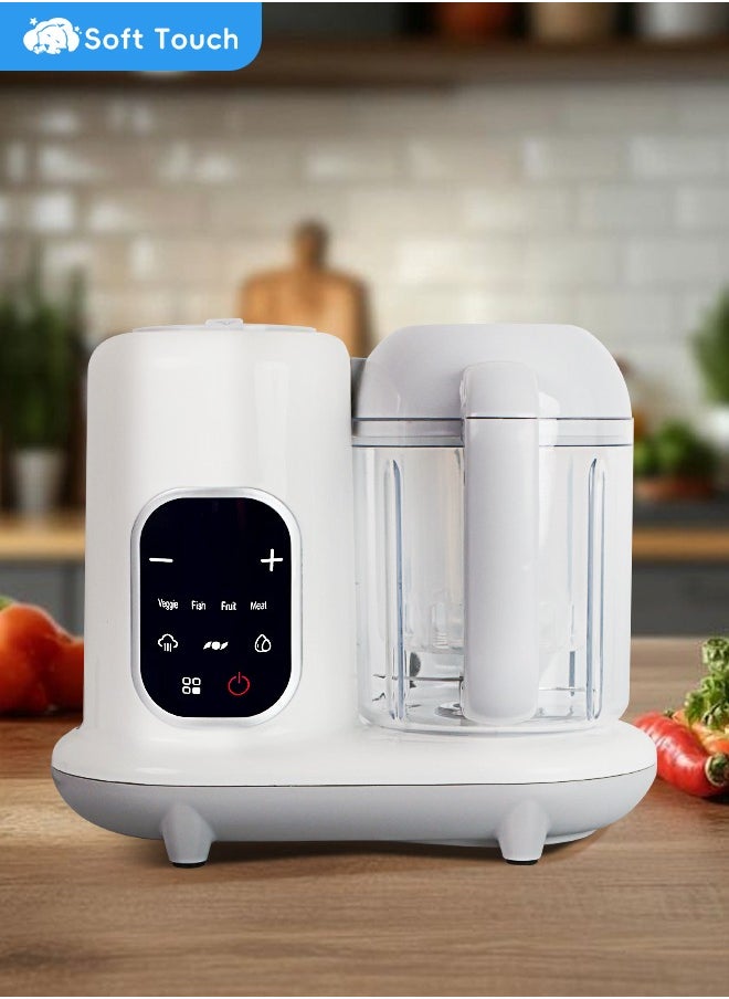 Soft Touch White Baby Food Maker Toddler Food Processor Baby Food Blender, Auto Cooking & Grinding, Steam Cook and Blender with Touch Screen Control  - Image 2