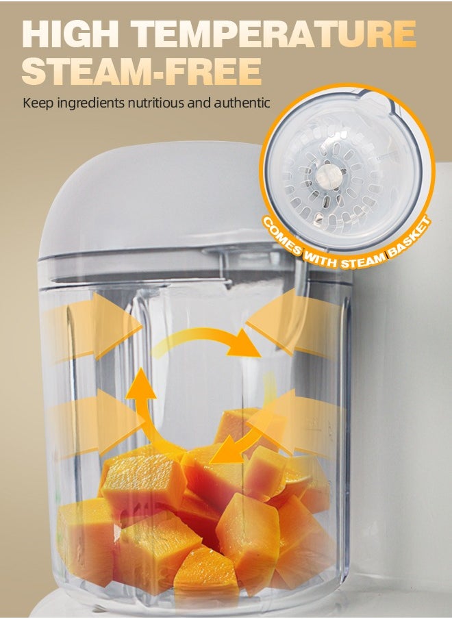 Soft Touch White Baby Food Maker Toddler Food Processor Baby Food Blender, Auto Cooking & Grinding, Steam Cook and Blender with Touch Screen Control  - Image 5
