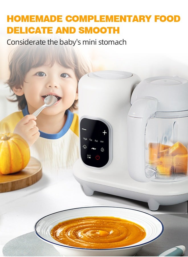 Soft Touch White Baby Food Maker Toddler Food Processor Baby Food Blender, Auto Cooking & Grinding, Steam Cook and Blender with Touch Screen Control  - Image 4