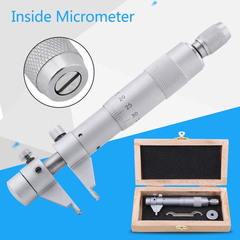 Internal Micrometer for Various Internal Size Measurement with Clear Marking Line, Stainless Steel Body, Locking and Ratchet Stop Devices, 5-30mm Range, 0.01mm - Image 3