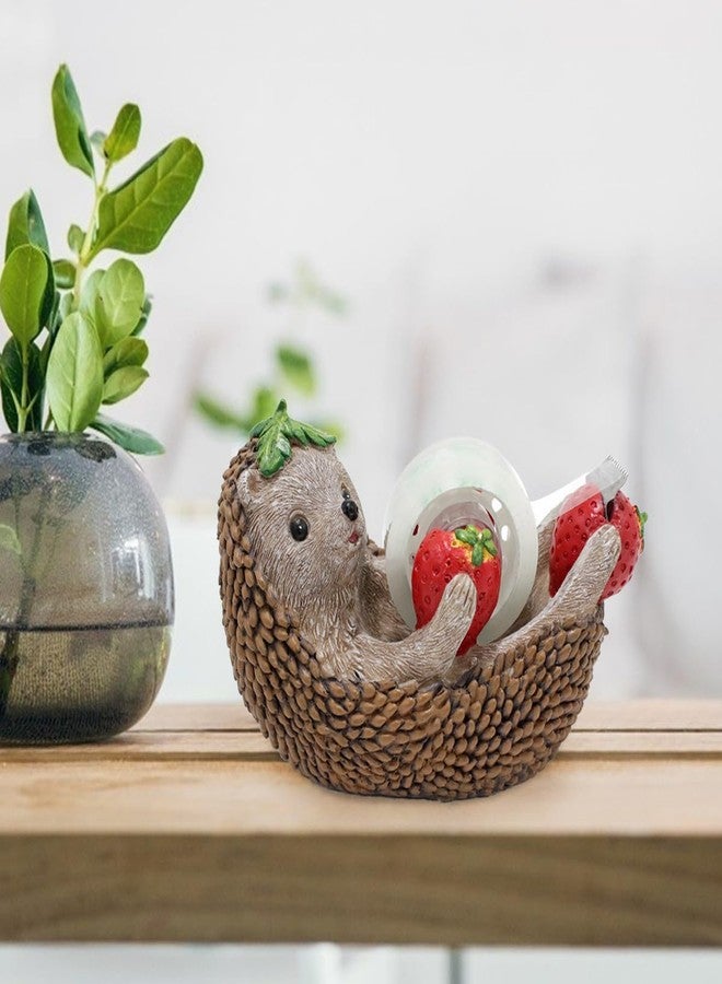 Hibucuo Hedgehog Tape Dispenser, Cute Animal Tape Dispenser with Non-Skid Base, Resin Hedgehog Small Dispenser with one Roll Tape,Fun Tape Cutting Tools,for Office Schools Home Kids Wrapping Gifts - Image 3