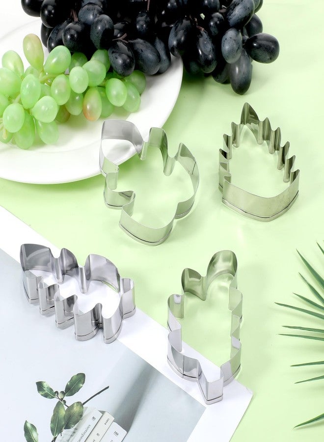 Apausvcm Tropical Leaves Cookie Cutter Set, 4 Pcs Oak Leaf, Monstera Leaves, Fern, Fondant Biscuit Cutters Stainless Steel Cookie Cutters - Image 3