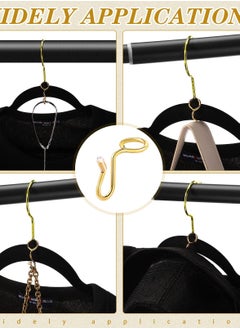 Y&D 25 Pieces Clothes Hanger Connector Hooks, Metal Extender Hooks For Velvet Hangers Plastic Wooden Closet Space Saving, Gold,  - Image 5