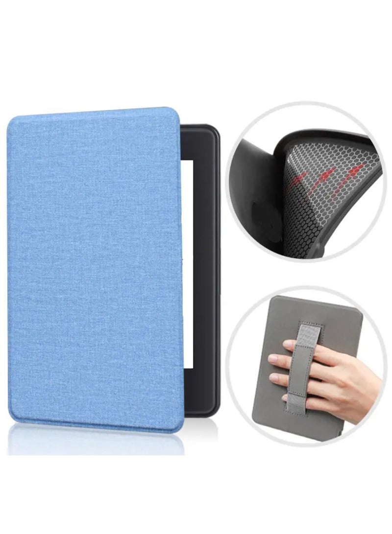 فكرة حافظة Fekra Premium لجهاز Kindle الجديد من الجيل الحادي عشر مقاس 6 بوصات (إصدار 2024/2022)، غطاء بلاستيكي صلب مغطى بجلد PU خفيف الوزن مزود بخاصية التنبيه/السكون التلقائي الذكي لجهاز Kindle من الجيل الحادي عشر (2024/2022) مع حامل يدوي - Image 4