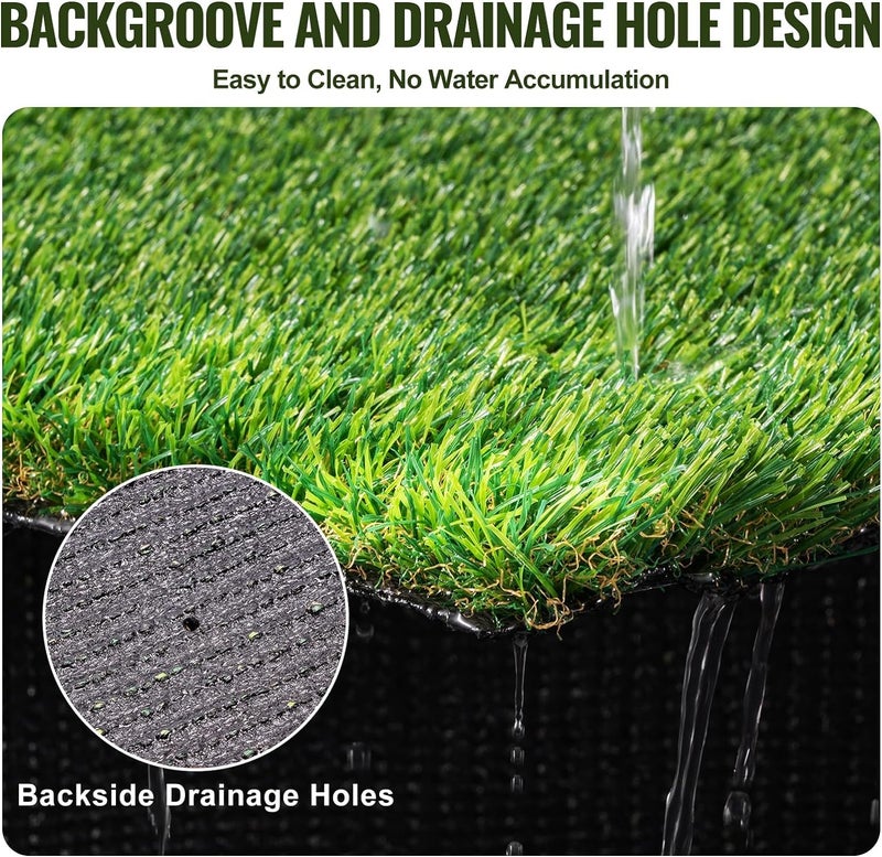 Purav Light 40mm(Size- 2 X 1.3 Feet). Natural Looking Anti Slip Artificial Green Grass Mat for Floor Home Grass Carpet for Balcony - Image 4