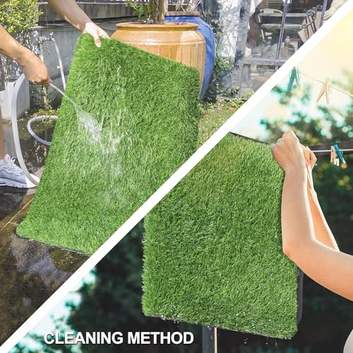 Purav Light 40mm(Size- 2 X 1.3 Feet). Natural Looking Anti Slip Artificial Green Grass Mat for Floor Home Grass Carpet for Balcony - Image 2