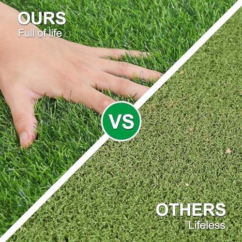 Purav Light 40mm(Size- 2 X 1.3 Feet). Natural Looking Anti Slip Artificial Green Grass Mat for Floor Home Grass Carpet for Balcony - Image 3
