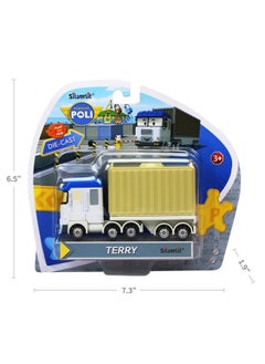 Robocar Poli Terry Die Cast Metal Toy Cars Cargo Truck Container Semi Tractor Toys (Non Transforming Diecast Figure Vehicles) Kids For Ages 3 And Up Holiday Kids Gift  - Image 4