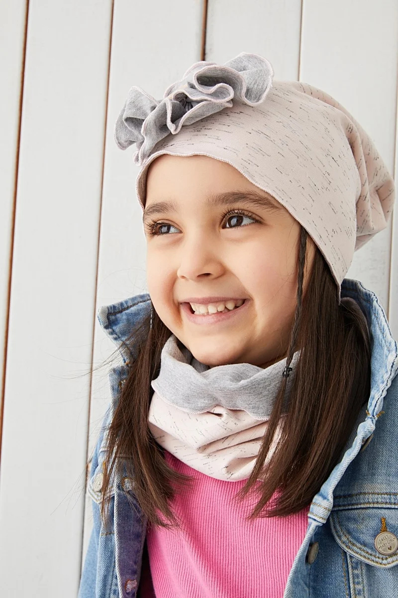 Babygiz Powder Floral Children's Baby Hat Beanie Soft Cotton Combed Cotton