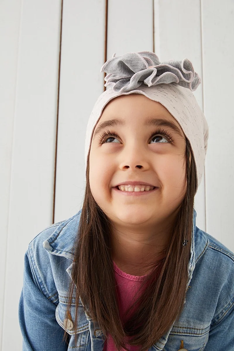 Babygiz Powder Floral Children's Baby Hat Beanie Soft Cotton Combed Cotton