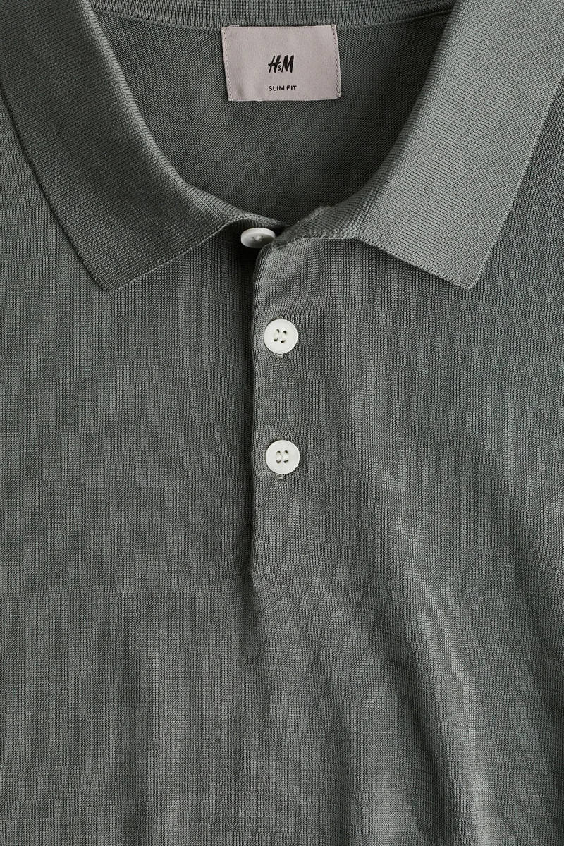 اتش اند ام Slim Fit Silk-Blend Polo Shirt