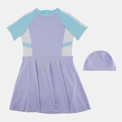 Sun and Sand Sports Kids' Swimming Dress with Cap