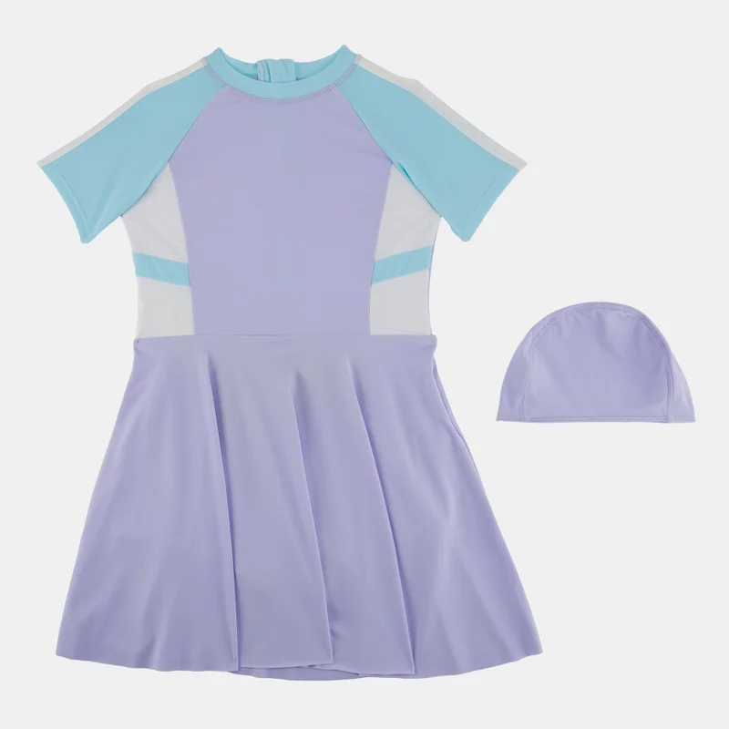 Sun and Sand Sports Kids' Swimming Dress with Cap