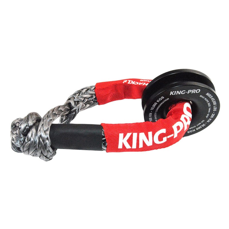 KINGPRO Recovery Ring 716x20 Soft Shackle 35000lbs Breaking Strength with Snatch Ring 45000lbs for FullSize Truck Large SUVs Offroad Vehicels 1Pack RedBlack