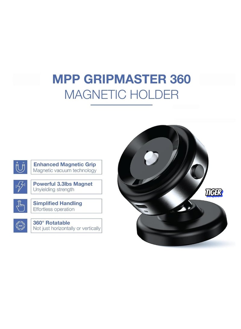 TIGER Magnetic Suction Phone Holder, 360° Rotation Magnetic Car Phone Holder, Vacuum Suction Phone Mount for Car – Ideal for Metal and Glass Surfaces, Strong Grip, Easy Installation, Compatible with All Smartphones - Image 2