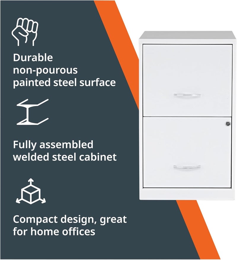 NuSparc 2 Drawer Locking Filing Cabinet | Pre-Assembled Steel Construction | Space-Saving Design is Perfect for Home and Small Office | Letter-Size | Assembled in North America - Image 4