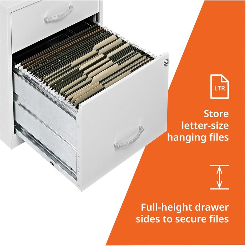 NuSparc 2 Drawer Locking Filing Cabinet | Pre-Assembled Steel Construction | Space-Saving Design is Perfect for Home and Small Office | Letter-Size | Assembled in North America - Image 5