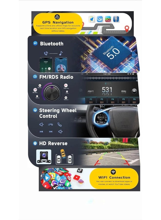 Vierex Fit Suzuki Grand Vitara Car Stereo Android Screen 2005-2015 With Apple Carplay Android Auto Wireless WiFi DSP FM&AM BT AHD Camera Included (4+32GB 360D Cameras) - Image 4