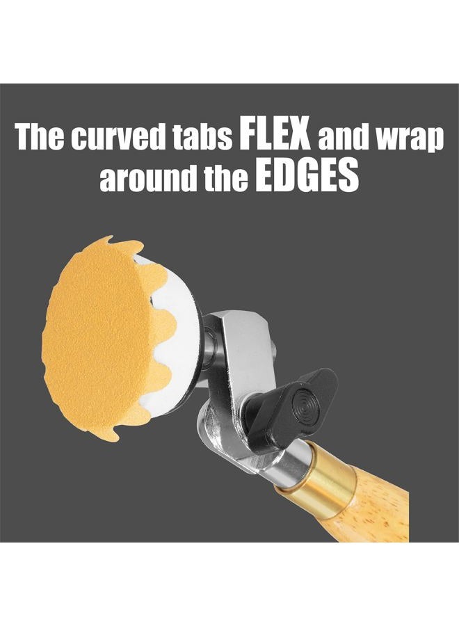KeyStone 3" Diameter Flex Edge Gold Hook and Loop Wavy Sanding Disc Single Grit 25 Pack for Hand Drill Mounted Sanding Pads and Manual Bowl Sanders 100 Grit - Image 4
