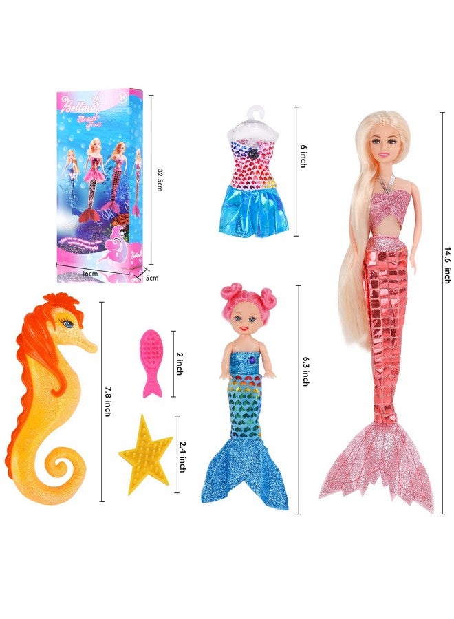 BETTINA Princess Doll with Seahorse Play Gift Set | Mermaid Toys with Accessories and Doll Clothes for Girls (Pink) - Image 5