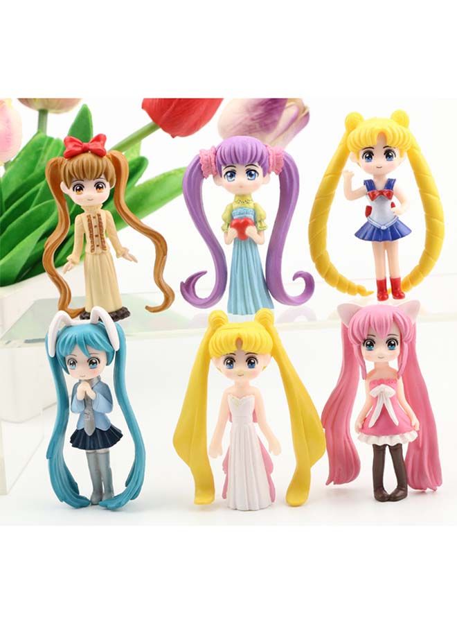 NIBEMINENT 6-Piece Long Haired Sailor Moon Dolls Set - Image 2