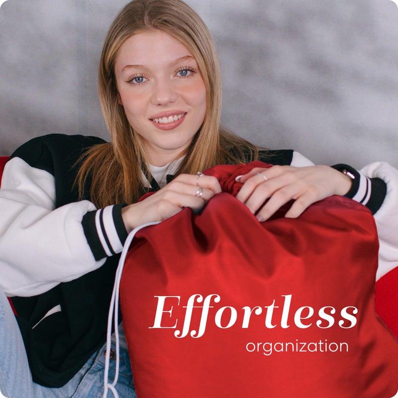 Handy Laundry Nylon Laundry Bag - Locking Drawstring Closure and Machine Washable. These Bags will Fit a Laundry Basket or Hamper and Strong Enough to Carry up to Three Loads of Clothes. (Red) - Image 3