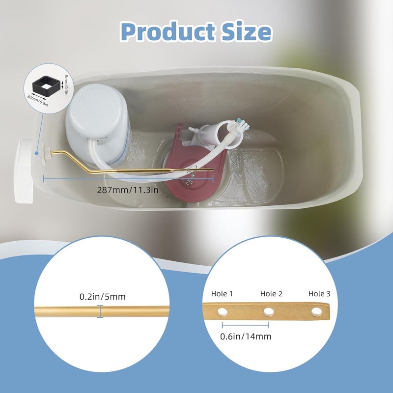 Hibbent Metal Toilet Handle Replacement, Compatible with TOTO THU068#CP Trip Lvr for St743S, Brass Handle Trip Lever, Side Mount Toilet Tank Flush Lever, White - Image 4