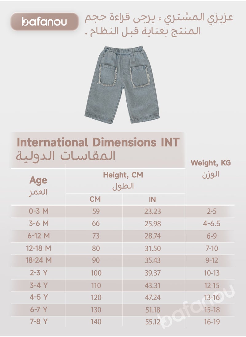 Bafanou Bafanou Spring 0-3Y Baby Jeans 100% Cotton Autumn infant girls denim pants clothes  - Image 3