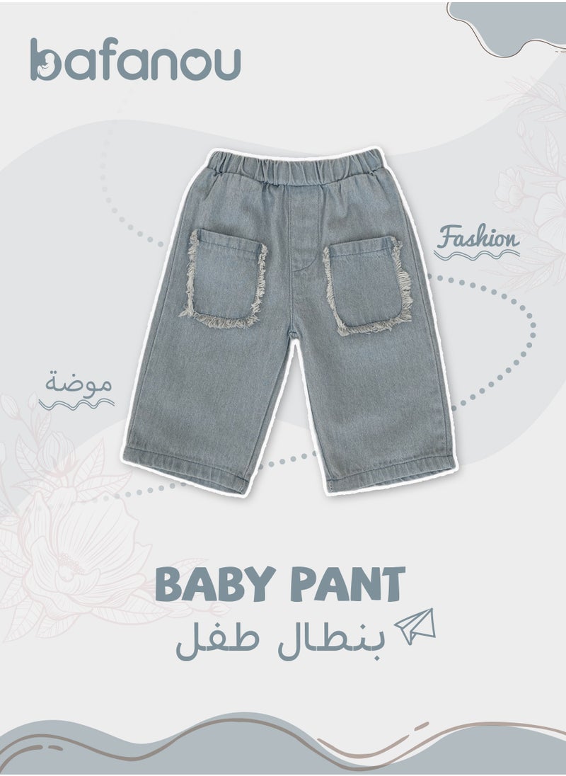 Bafanou Bafanou Spring 0-3Y Baby Jeans 100% Cotton Autumn infant girls denim pants clothes  - Image 1