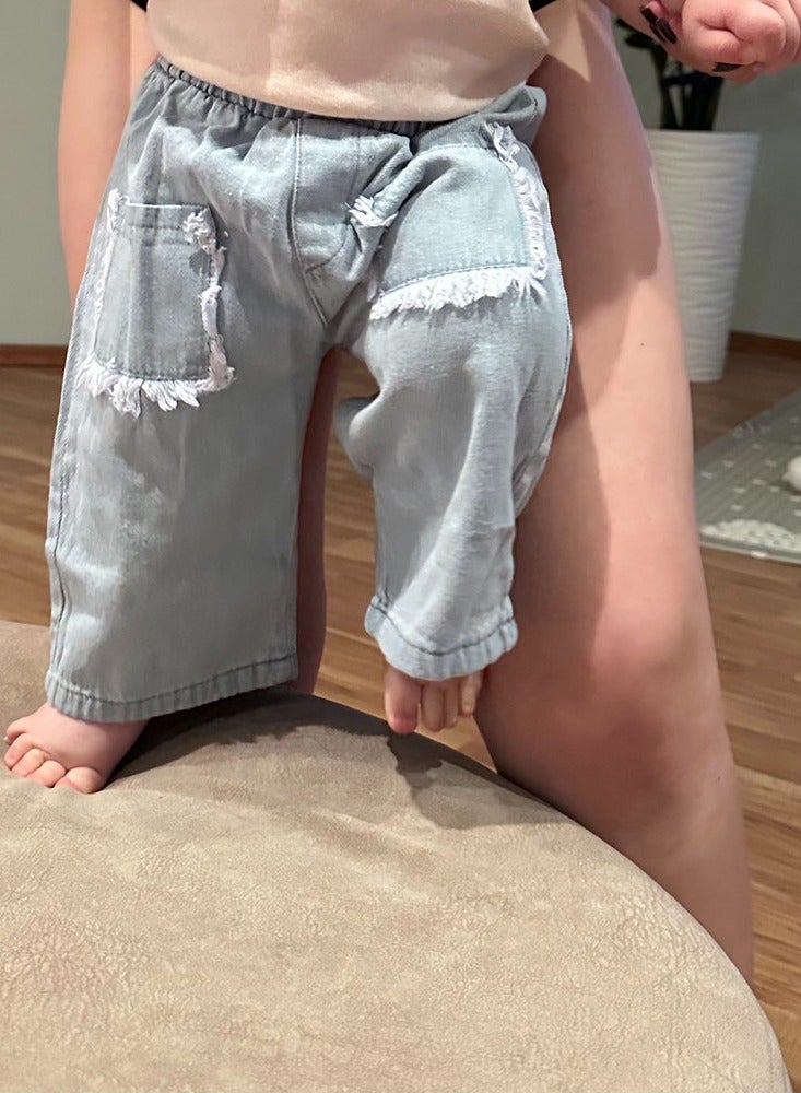 Bafanou Bafanou Spring 0-3Y Baby Jeans 100% Cotton Autumn infant girls denim pants clothes - Image 4