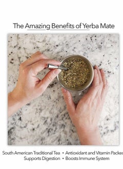 NIBEMINENT Yerba Mate Tea Cup, Stainless Steel Double Walled Easy Wash Household Insulation Gourds for Loose Leaf Drinking with Bombilla Straw, White Color, 230 Ml  - Image 2