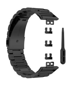 Generic Watch Strap Compatible for HUAWEI Watch Fit, Replacement Metal Smart Watch Strap Quick Release Stainless Steel Watch Band Wristband Compatible for HUAWEI Watch Fit (Black)  - Image 2