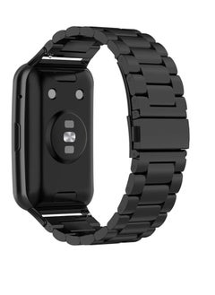 Generic Watch Strap Compatible for HUAWEI Watch Fit, Replacement Metal Smart Watch Strap Quick Release Stainless Steel Watch Band Wristband Compatible for HUAWEI Watch Fit (Black)  - Image 4