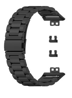 Generic Watch Strap Compatible for HUAWEI Watch Fit, Replacement Metal Smart Watch Strap Quick Release Stainless Steel Watch Band Wristband Compatible for HUAWEI Watch Fit (Black)  - Image 3