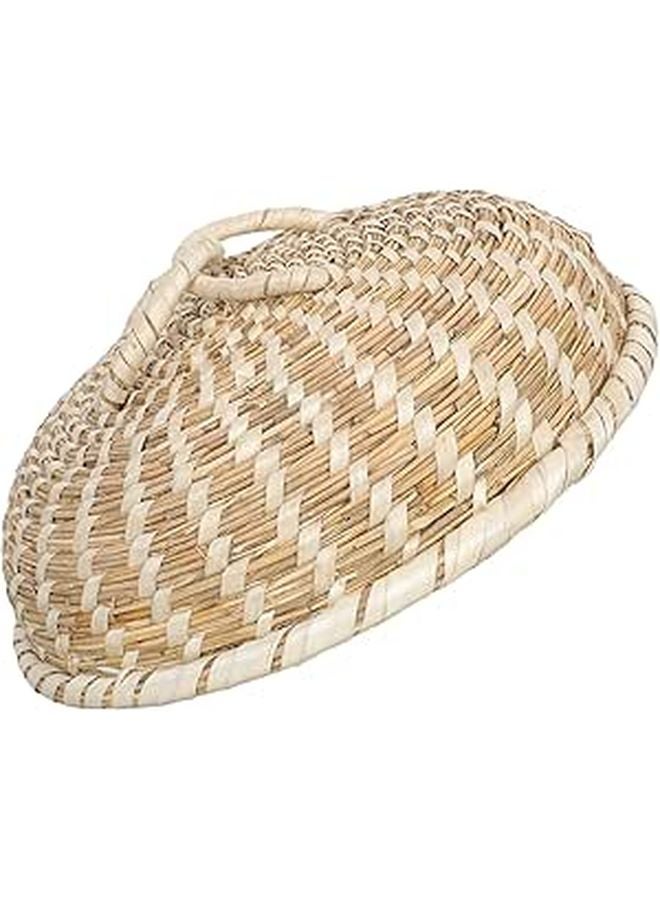 Natural Reed Wooden Pot Lid 26cm Anti Overflow Cooking Pan Cover Kitchen Household Accessory - Image 1