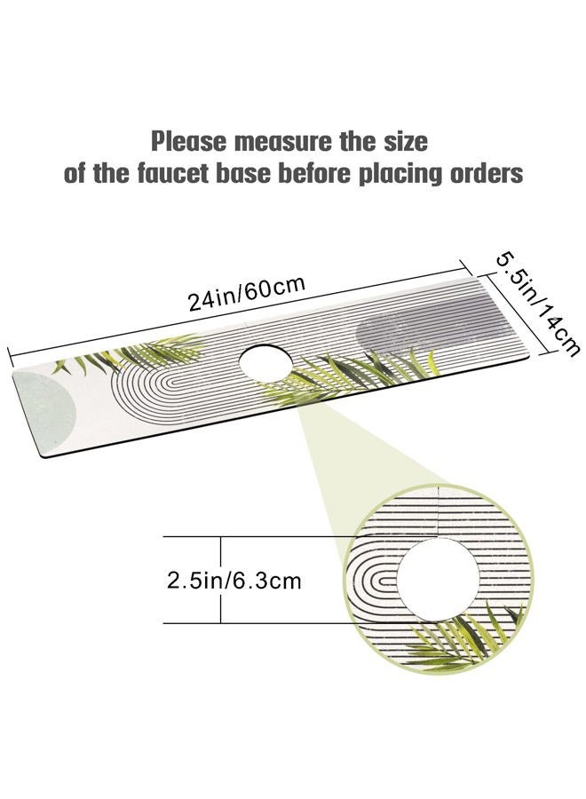 aquoechd Sink Faucet Absorbing Mat, 2 Pack Drying Mat Around Faucet Sink Splash Guard Behind Faucet Sinkmat For Kitchen Bathroom Island Rv 24 * 5.5 Inch (60 * 14 cm) - Image 2
