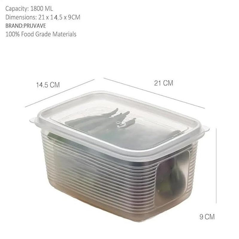 Buttertint Fridge Storage Containers Fridge Storage Organizer with Safe SecureSealing Lids Fridge Storage Boxes Keep Fruits Vegetables Meat Fish Fresh Longer Container Box 1800 ML Pack of 6 - Image 2