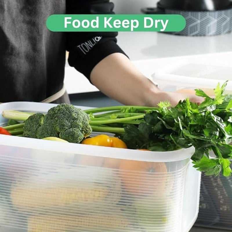Buttertint Fridge Storage Containers Fridge Storage Organizer with Safe SecureSealing Lids Fridge Storage Boxes Keep Fruits Vegetables Meat Fish Fresh Longer Container Box 1800 ML Pack of 6 - Image 4