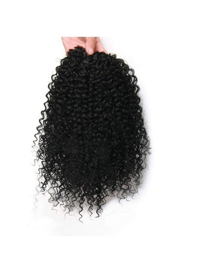 ROSESSEA - Short Afro Kinky Curly Ponytail Hair Piece For African American Ponytail Extension Synthetic Afro Kinky Curly Ponytail For Women (Black(1B )) - Image 1