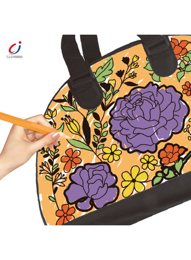 Graffiti Washable Children's Handbag Hand Satchel (Six Color Pen) Repeated Use Magic Graffiti Cross Border-Color:CJ-2169593 Graffiti Washable Children's Handbag Hand Bag  - Image 5