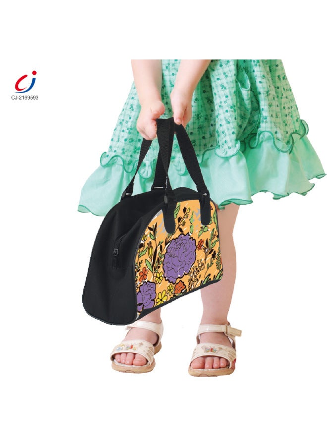 Graffiti Washable Children's Handbag Hand Satchel (Six Color Pen) Repeated Use Magic Graffiti Cross Border-Color:CJ-2169593 Graffiti Washable Children's Handbag Hand Bag  - Image 4